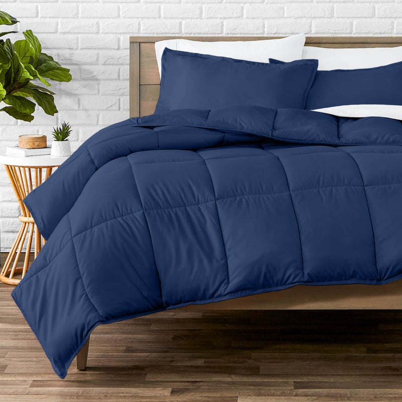 Bare Home Comforter Set - Queen Size - Ultra-Soft - Goose Down Alternative - Premium 1800 Series - All Season Warmth (Queen, Dark Blue) - Image 1